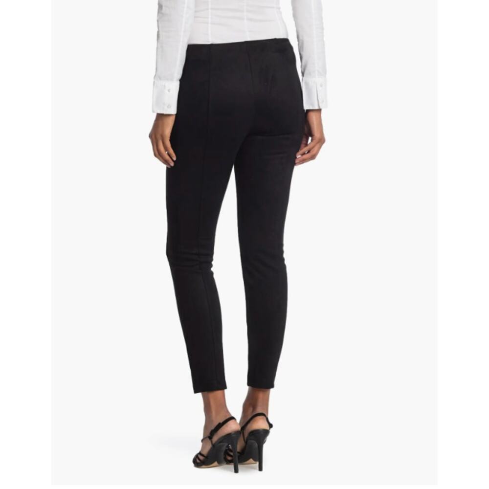 T. Tahari Faux Suede Black Pull On Skinny Dress Pants NEW Small